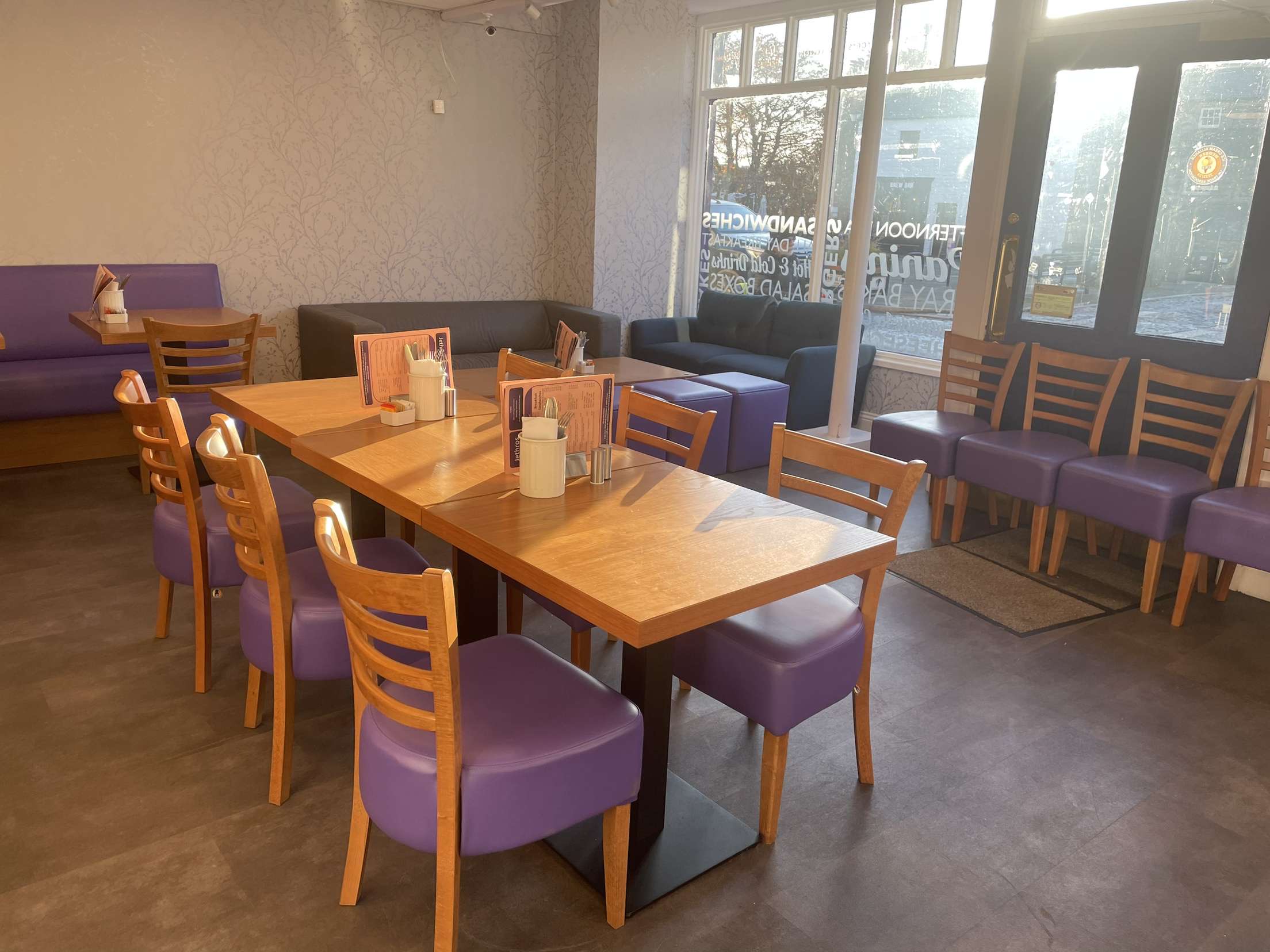 Jethro's Cafe Inside Photo looking at the window and the interior.